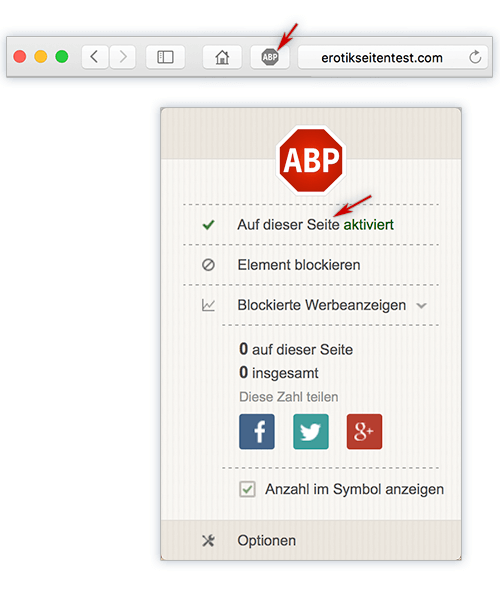 Adblock plus im Safari Browser deaktivieren